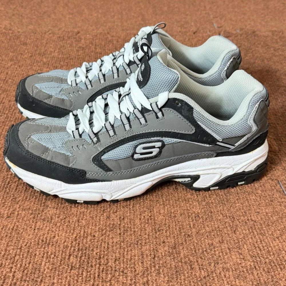 Skechers Sport Energy After Burn Mens‎ 11.5 Charcoal Black Sneaker 51286 CCBK B+